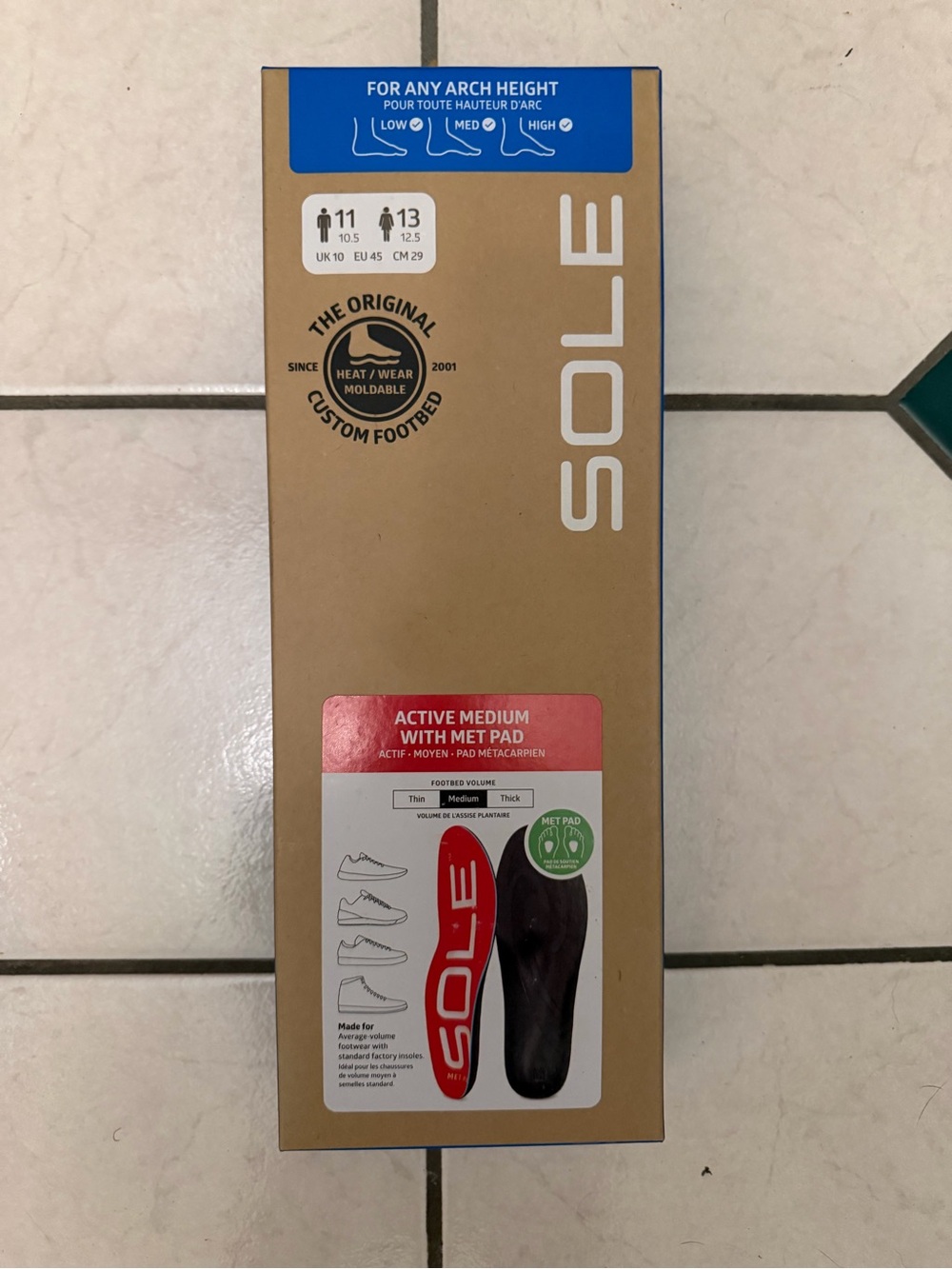 NWT SOLE Active Medium Insoles - Size: M11 or W13